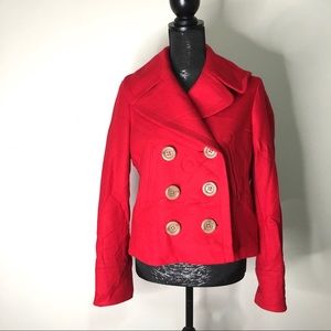J. Crew Red Pea Coat